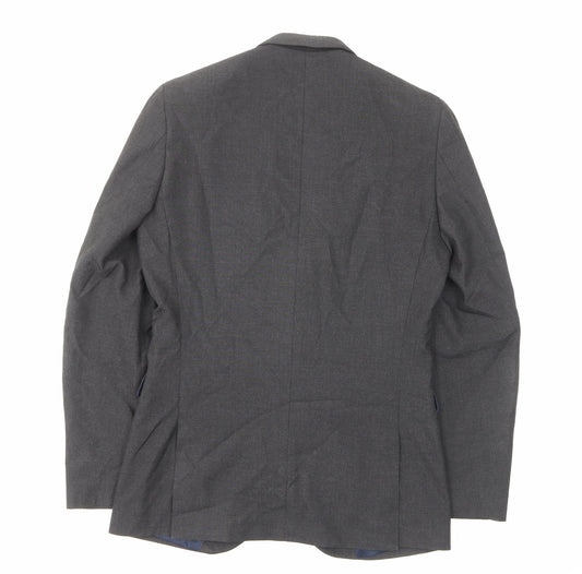 NEXT Mens Grey Wool Jacket Suit Jacket Size 38 Regular - Inside pockets