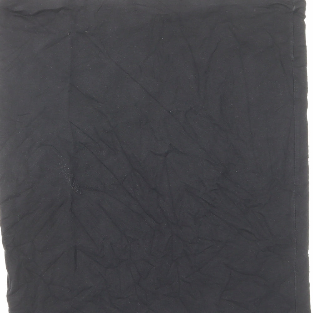 H&M Womens Black Cotton Straight & Pencil Skirt Size L - Elastic waist