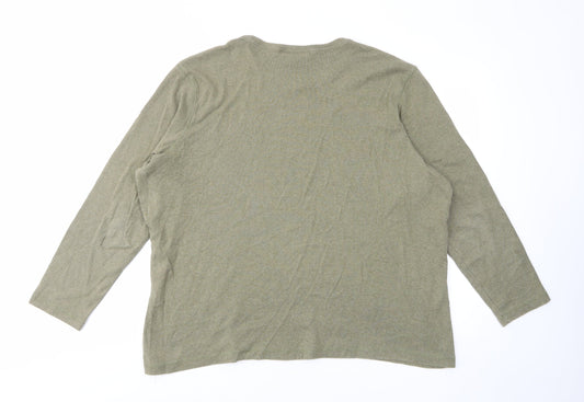 Liz Claiborne Womens Green Cotton Pullover Sweatshirt Size L Pullover