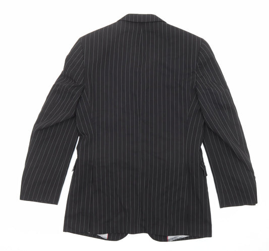 River Island Mens Black Striped Polyester Jacket Suit Jacket Size 36 Regular