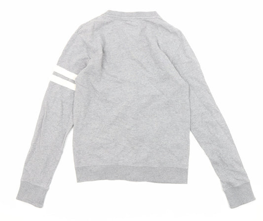 Graniph Mens Grey Cotton Pullover Sweatshirt Size S - Button-up