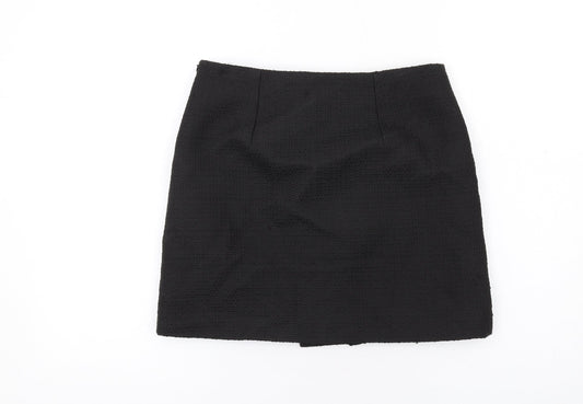 CLAUDIE PIERLOT Womens Black Polyester A-Line Skirt Size 8 Zip
