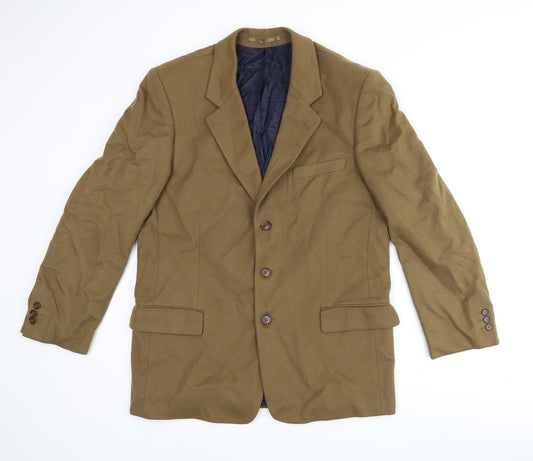 Racing Green Mens Brown Wool Jacket Blazer Size 40 Regular