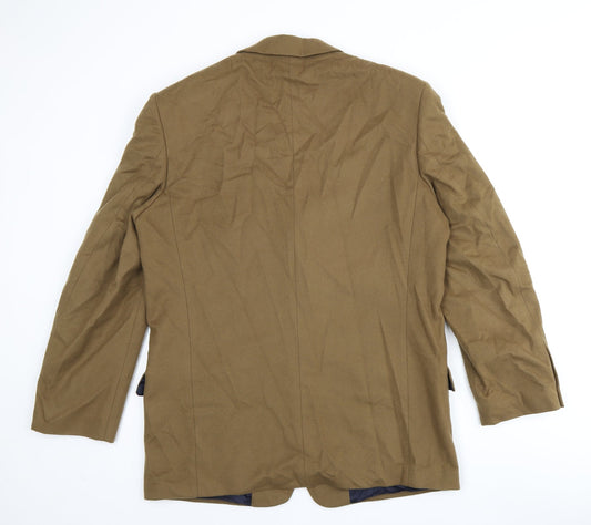 Racing Green Mens Brown Wool Jacket Blazer Size 40 Regular