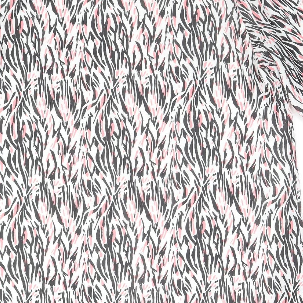 BASSINI Womens Multicoloured Animal Print Polyester Basic T-Shirt Size M Round Neck - Zebra Print