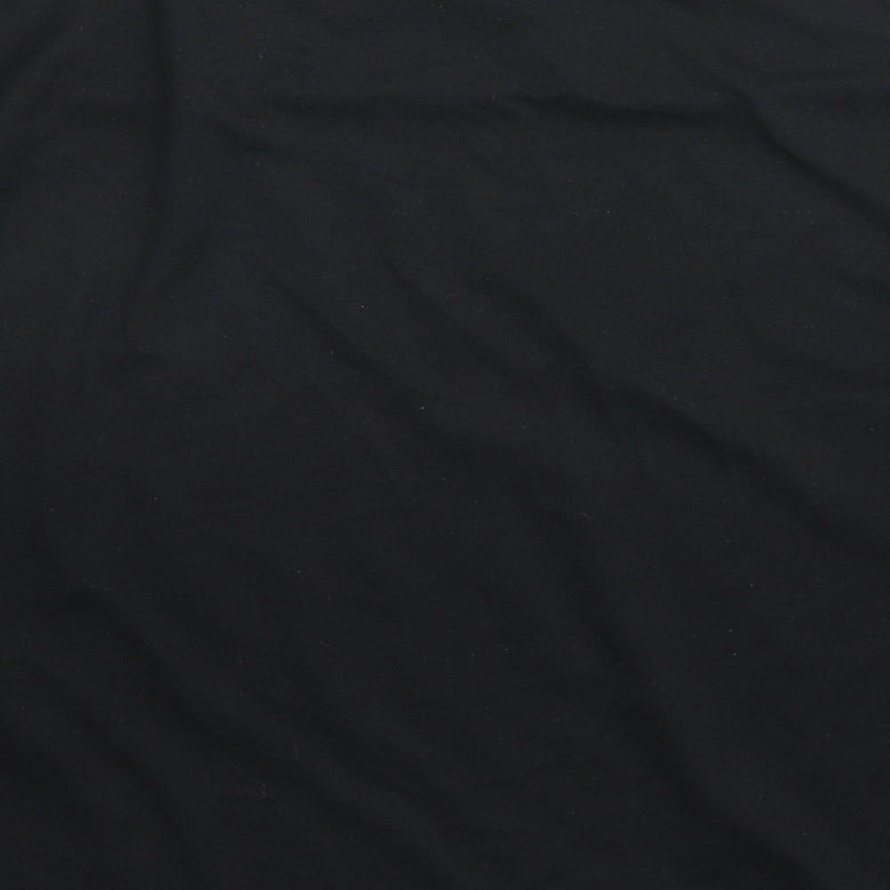 Poppy Womens Black Polyester Basic T-Shirt Size 10 Round Neck - Lace detail