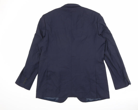 Marks and Spencer Mens Blue Polyester Jacket Suit Jacket Size 44 Regular
