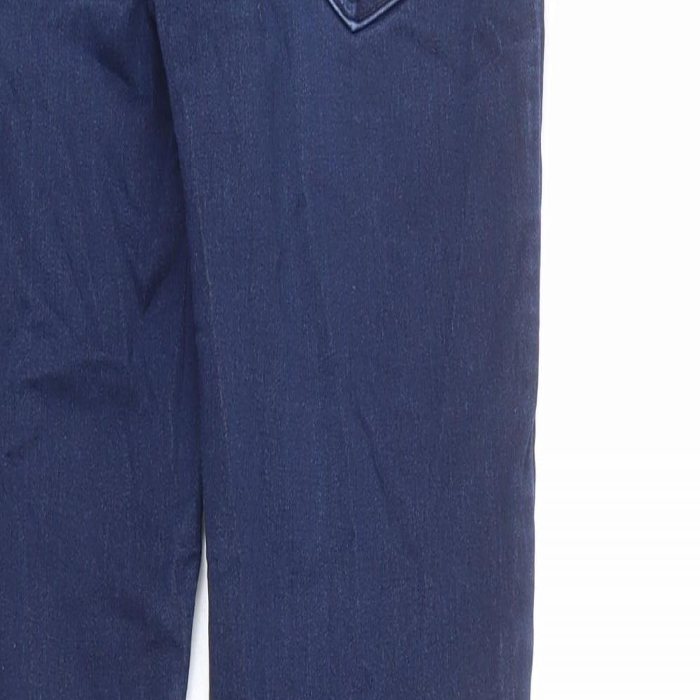 Marks and Spencer Womens Blue Cotton Skinny Jeans Size 8 L26 in Regular Zip