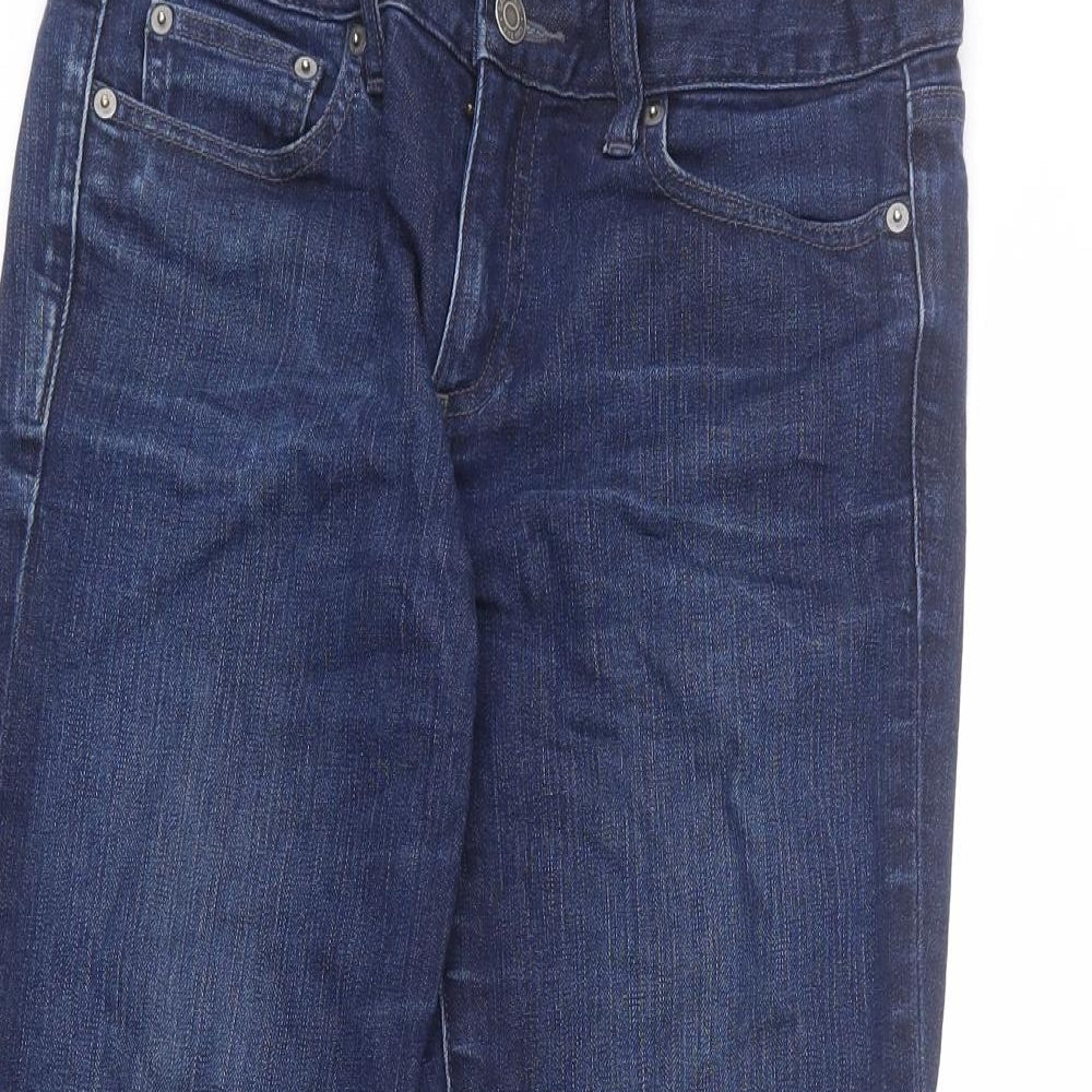 Gap Womens Blue Cotton Straight Jeans Size 28 in L26 in Regular Zip