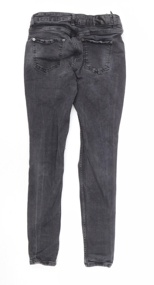 STATUS Mens Grey Cotton Skinny Jeans Size M L29 in Regular Zip