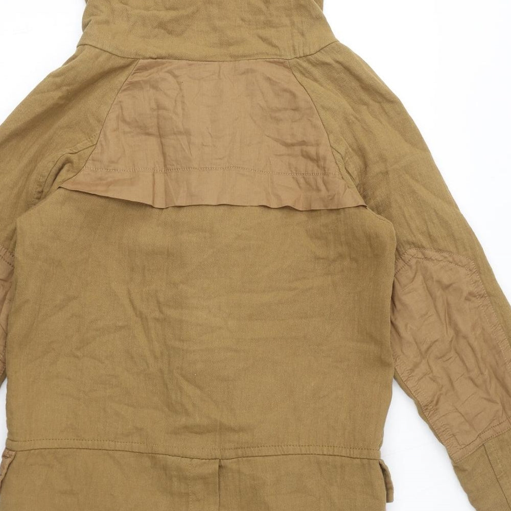 Zara Womens Brown Jacket Coat Size XS Zip