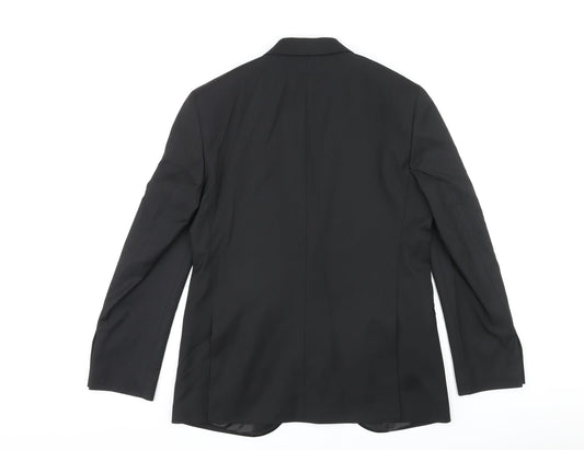 Marks and Spencer Mens Black Polyester Jacket Blazer Size 38 Regular