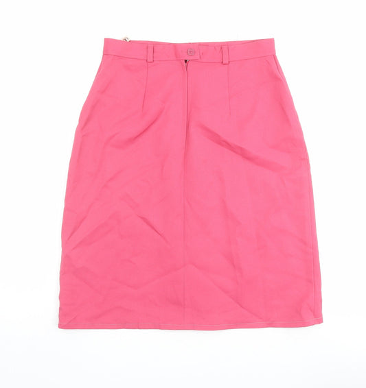 Tamco Womens Pink Polyester A-Line Skirt Size 30 in Zip