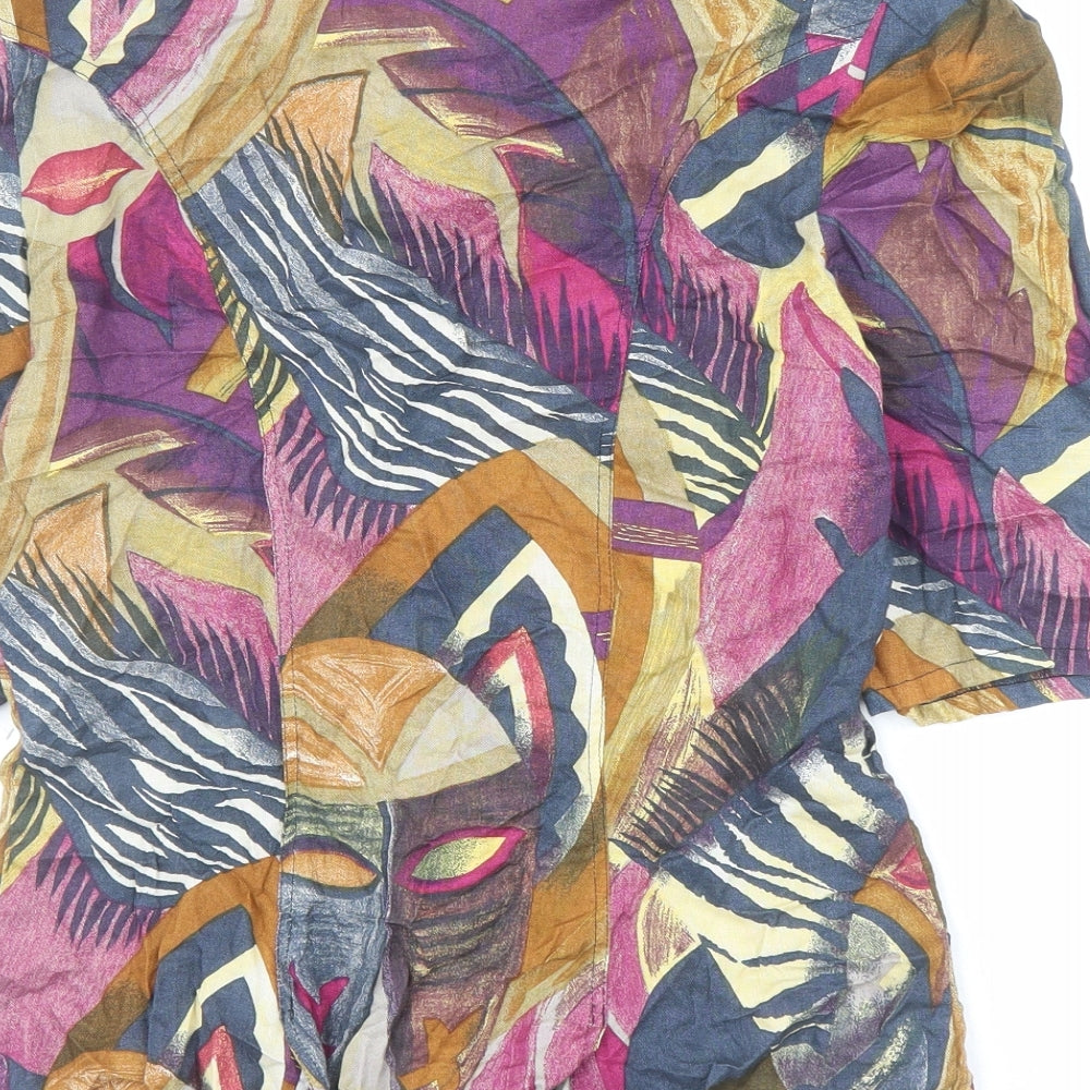 Betty Barclay Womens Multicoloured Geometric Viscose Basic Button-Up Size 10 Round Neck