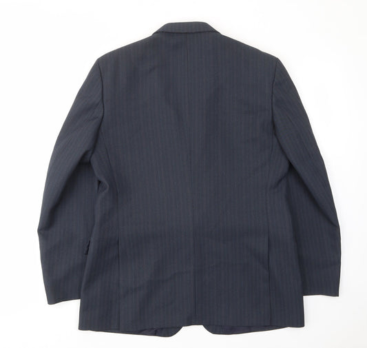 Greenwoods Mens Brown Striped Polyester Jacket Suit Jacket Size 42 Regular - Inside pockets