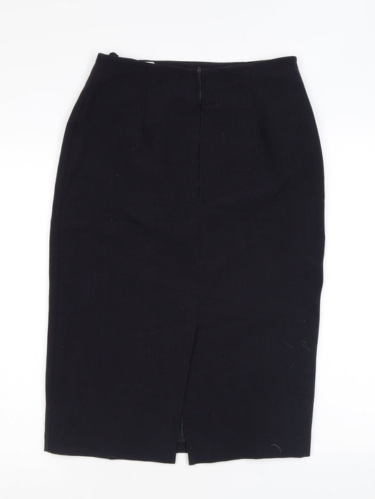 Marks and Spencer Womens Blue Polyester Straight & Pencil Skirt Size 12 Zip