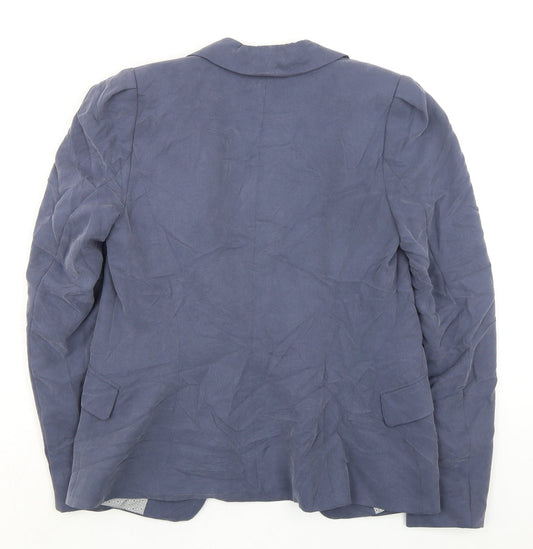 H&M Womens Blue Jacket Blazer Size 6 - Open