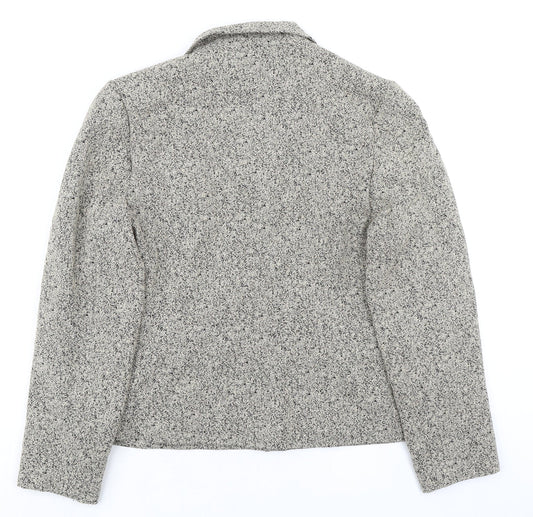 Diva Womens Grey Jacket Blazer Size 10 Button - Textured