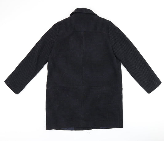 Debenhams Womens Black Overcoat Coat Size 12 Zip