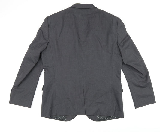 NEXT Mens Grey Polyester Jacket Suit Jacket Size 42 Regular