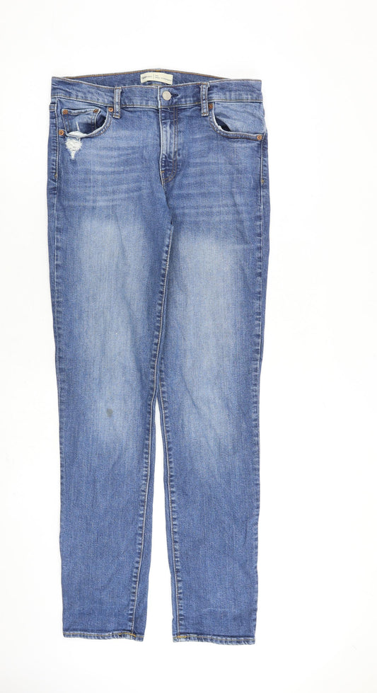 Gap Womens Blue Cotton Straight Jeans Size 29 in L32 in Regular Zip