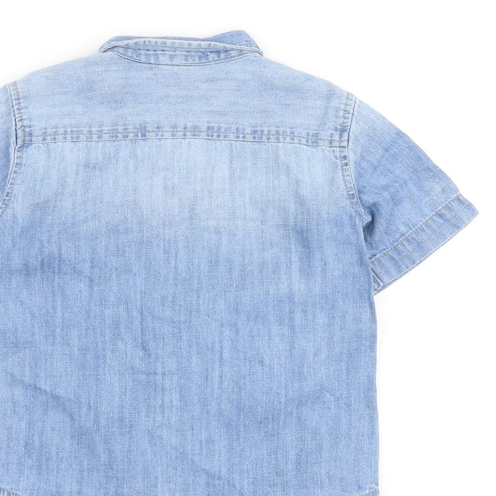 Rebel Boys Blue 100% Cotton Basic Button-Up Size 2 Years Collared Button