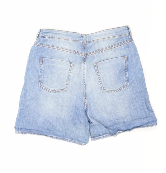 Limited Edition Womens Blue Cotton Basic Shorts Size 10 L4.5 in Regular Zip