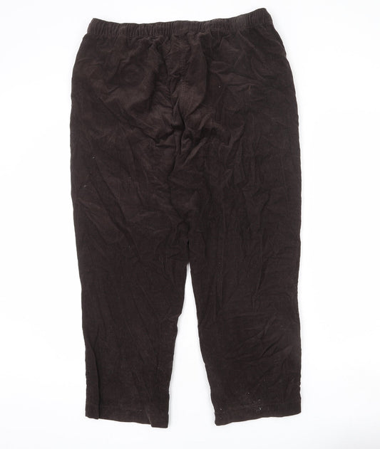 EWM Womens Brown Cotton Trousers Size 37 in L25 in Regular