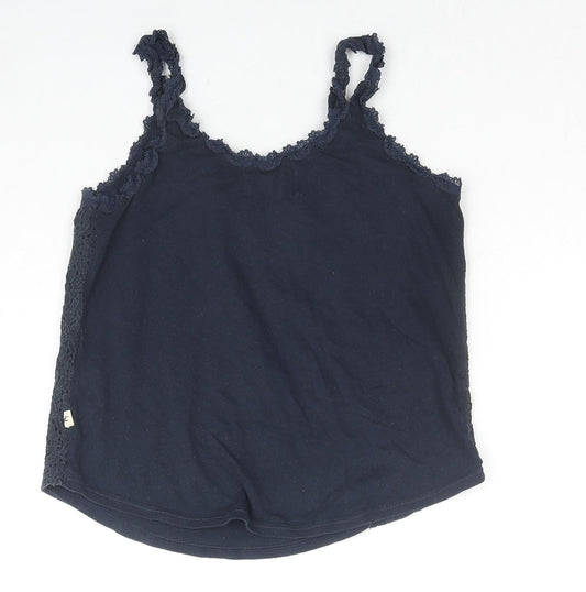 Hollister Womens Blue Floral Cotton Camisole Tank Size XS Round Neck