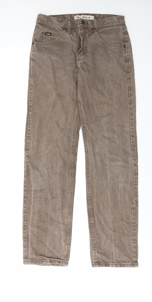 Lee Womens Grey Cotton Tapered Jeans Size 30 in L30 in Regular Zip - Pockets, Belt Loops