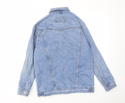 ASOS Womens Blue Jacket Size 6 Button - Oversized, Pockets