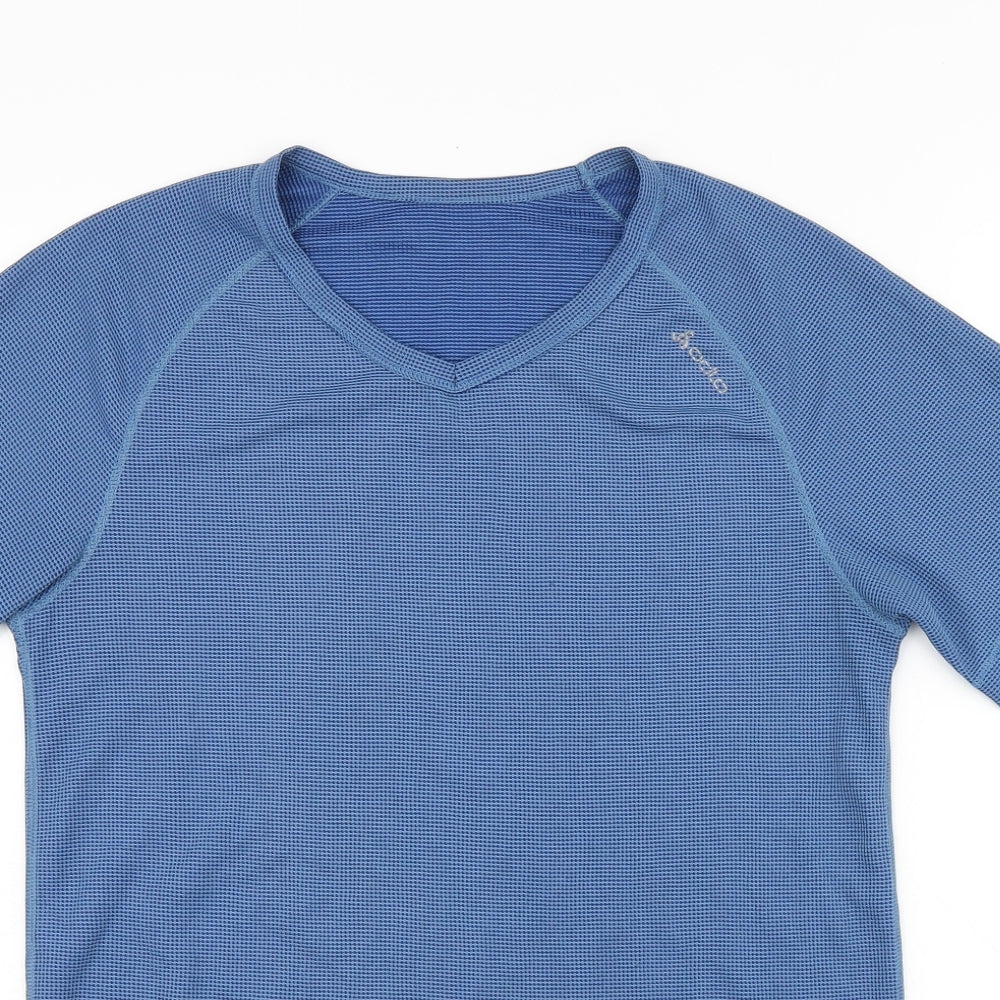 Odlo Womens Blue Polyester Pullover T-Shirt Size L Round Neck Pullover