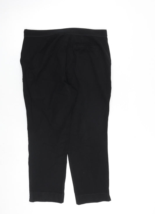 Marks and Spencer Womens Black Viscose Carrot Trousers Size 14 L24 in Regular Zip