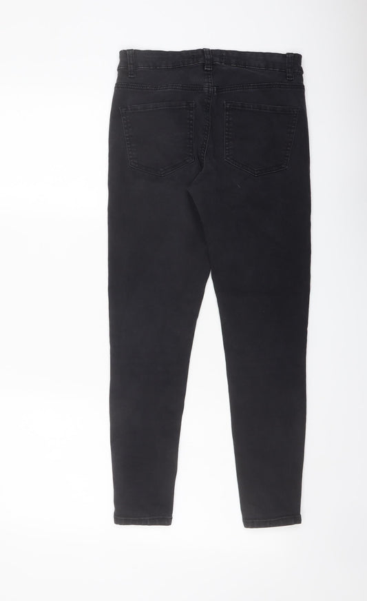Denim & Co. Womens Grey Cotton Skinny Jeans Size 10 L25 in Regular Button