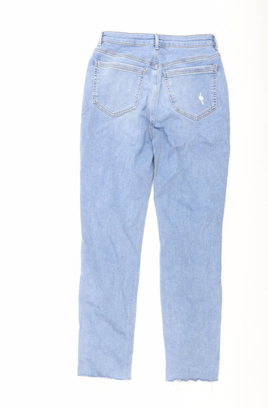 Mint Velvet Womens Blue Cotton Mom Jeans Size 8 L27 in Regular Button