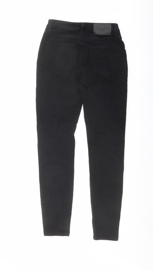 Selected Womens Black Cotton Skinny Jeans Size 28 in L28 in Regular Button