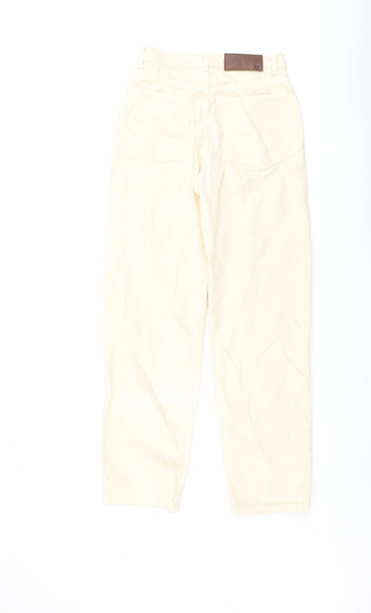 Reclaimed Vintage Womens Ivory Cotton Straight Jeans Size 26 in L30 in Regular Button