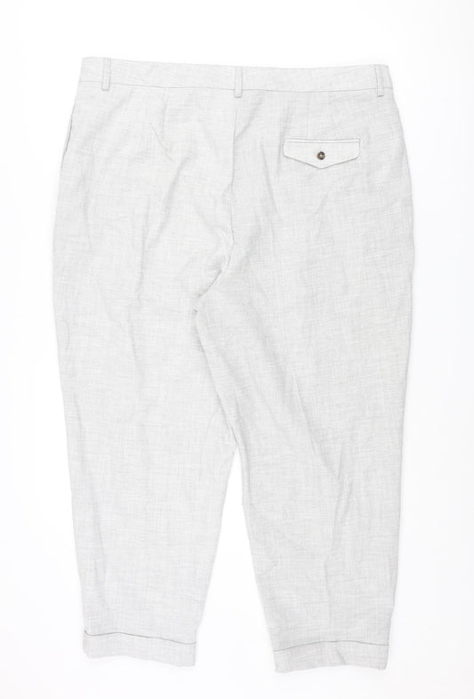 Marks and Spencer Womens Grey Polyester Dress Pants Trousers Size 20 L24 in Regular Zip