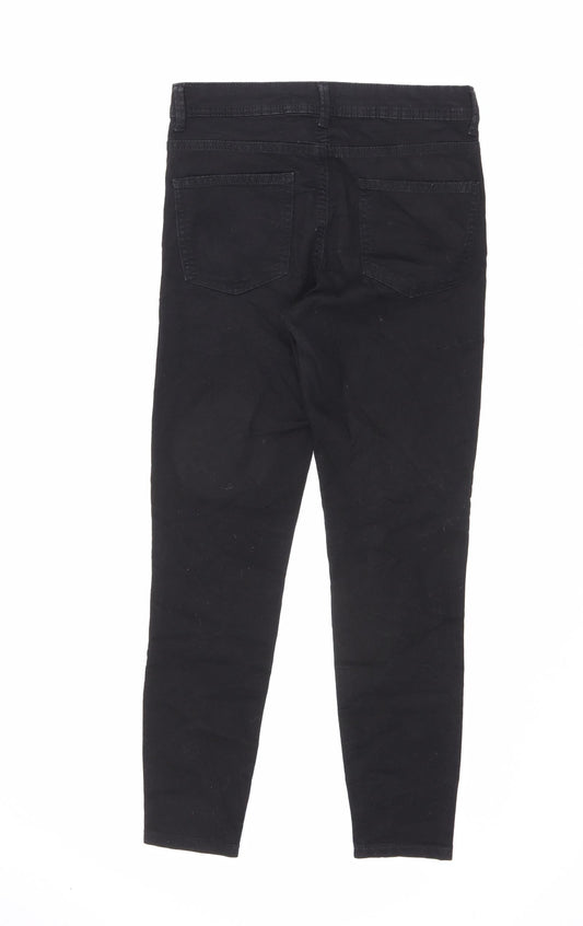 Denim & Co. Womens Black Cotton Skinny Jeans Size 12 L26 in Regular Zip