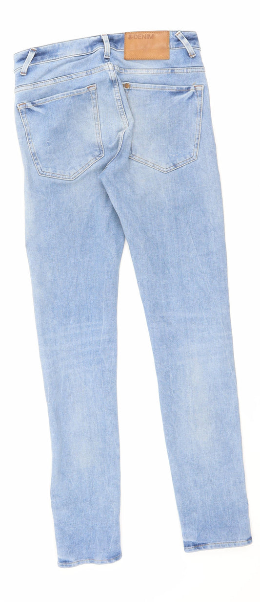 H&M Womens Blue Cotton Skinny Jeans Size 30 in L32 in Regular Zip