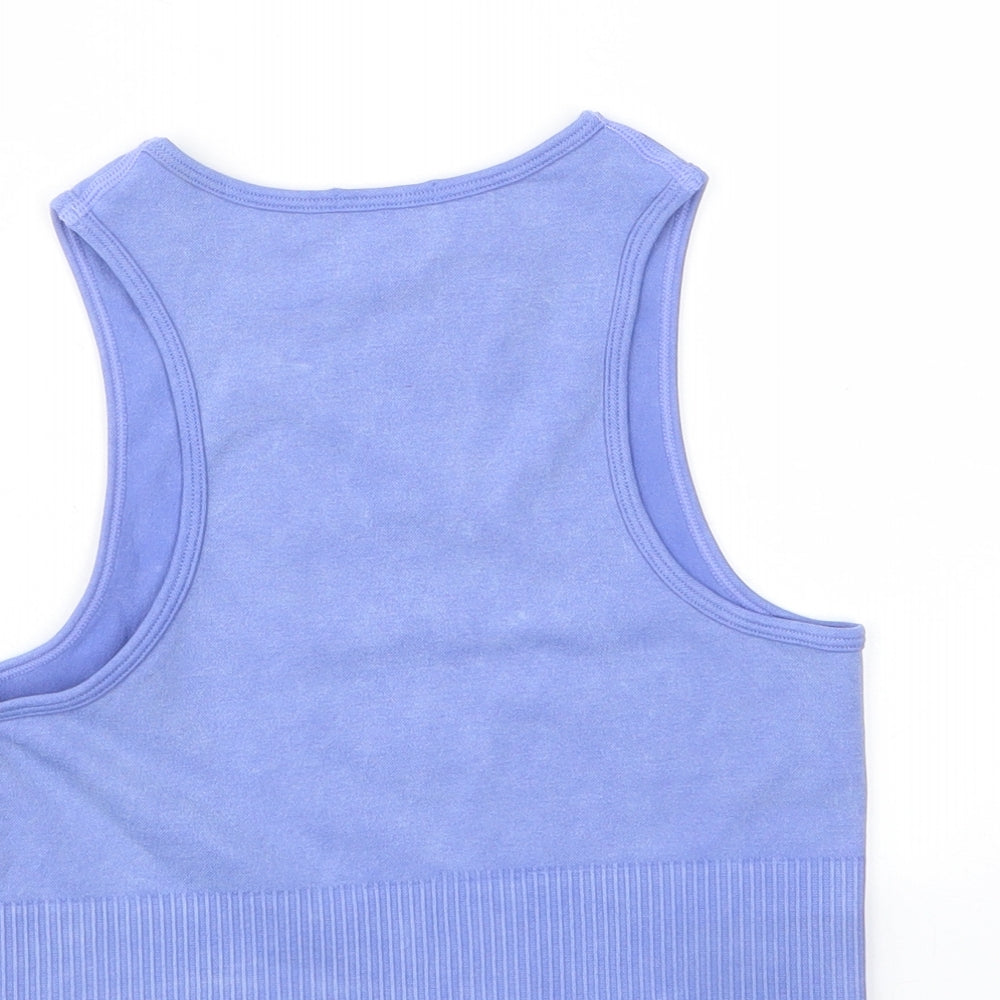 Stradivarius Womens Purple Polyamide Cropped Tank Size M Crew Neck - Stretch