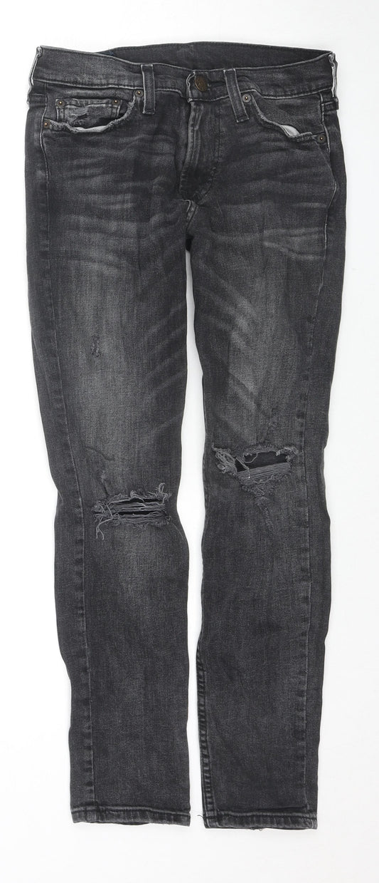 Hollister Womens Black Cotton Skinny Jeans Size 29 in L30 in Regular Zip