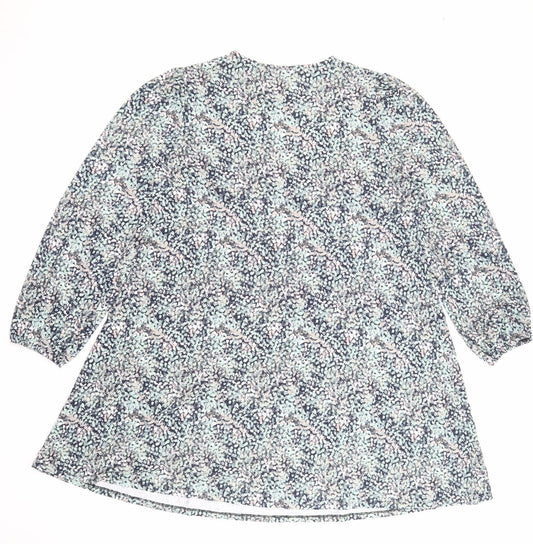 Marks and Spencer Womens Multicoloured Floral Viscose A-Line Size 22 Crew Neck Pullover