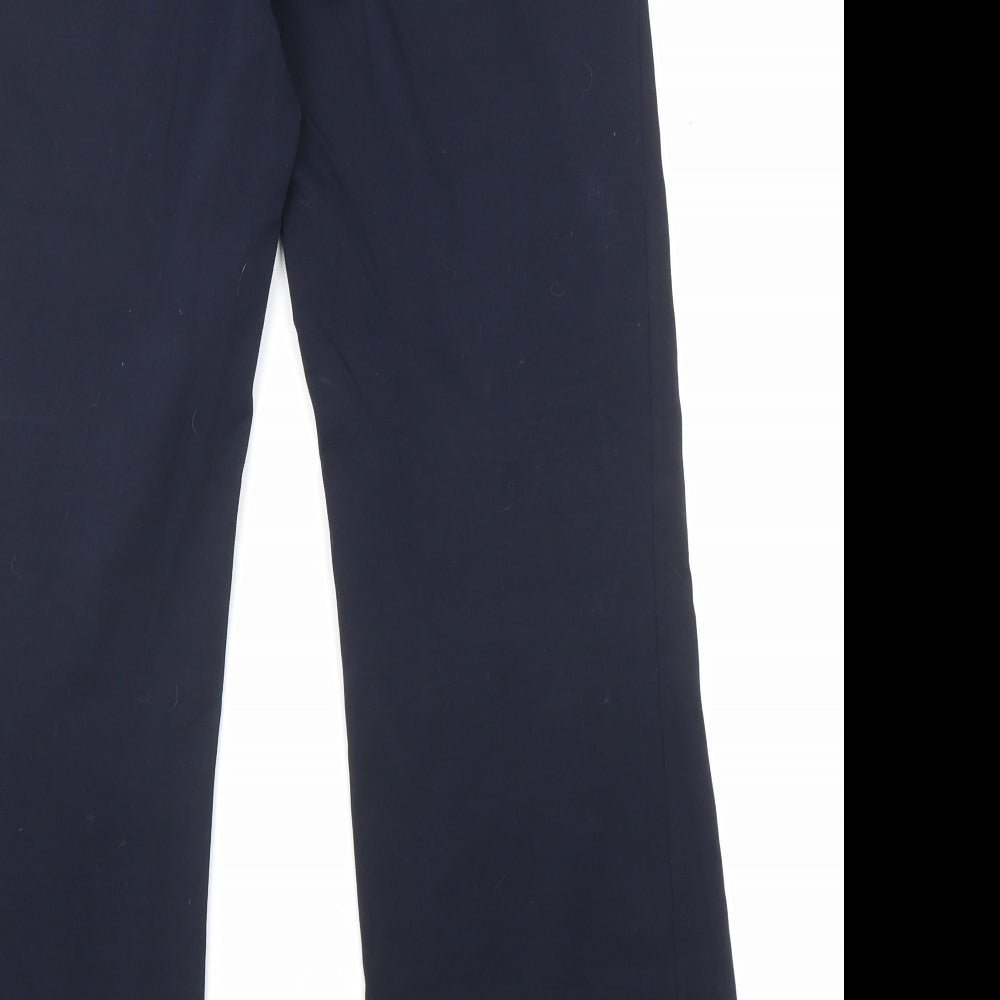 Marks and Spencer Womens Blue Cotton Trousers Size 10 L27 in Regular