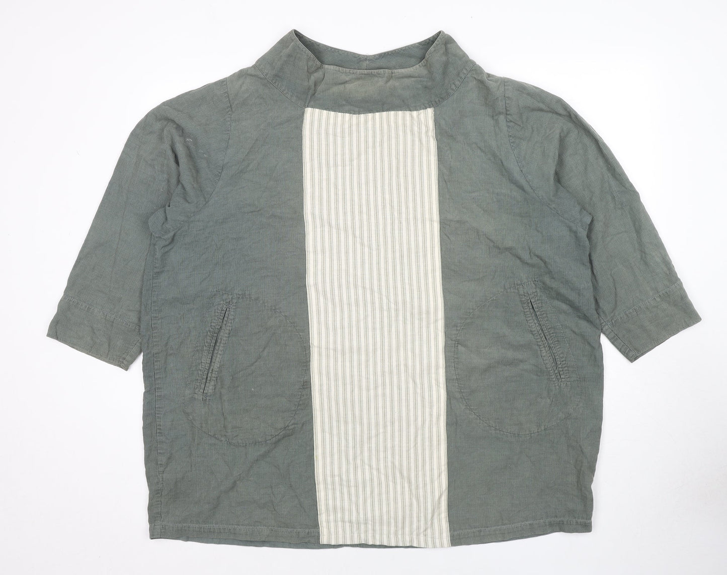 Two Danes Womens Green Cotton Tunic T-Shirt Size M Round Neck