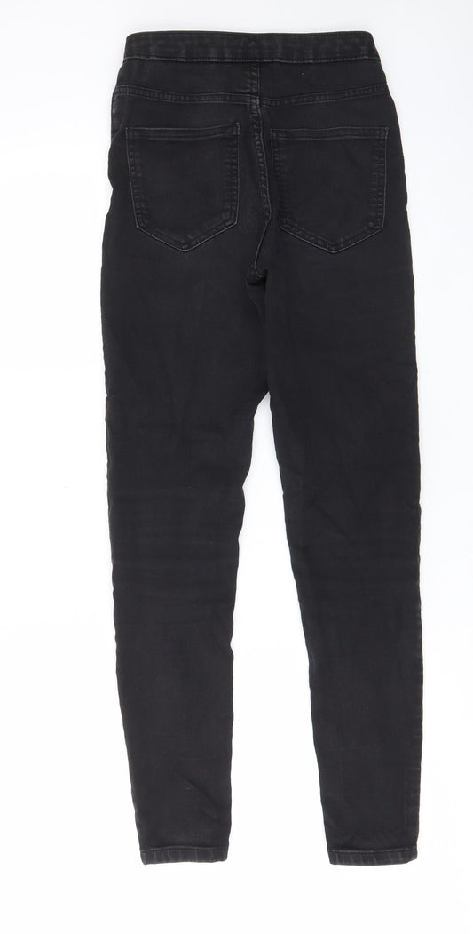 Marks and Womens Grey Cotton Skinny Jeans Size 8 L27 in Regular Zip - Pockets