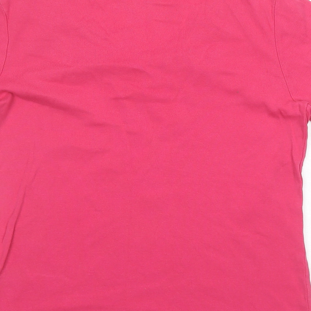 Maine New England Womens Pink Cotton Basic T-Shirt Size 12 Round Neck