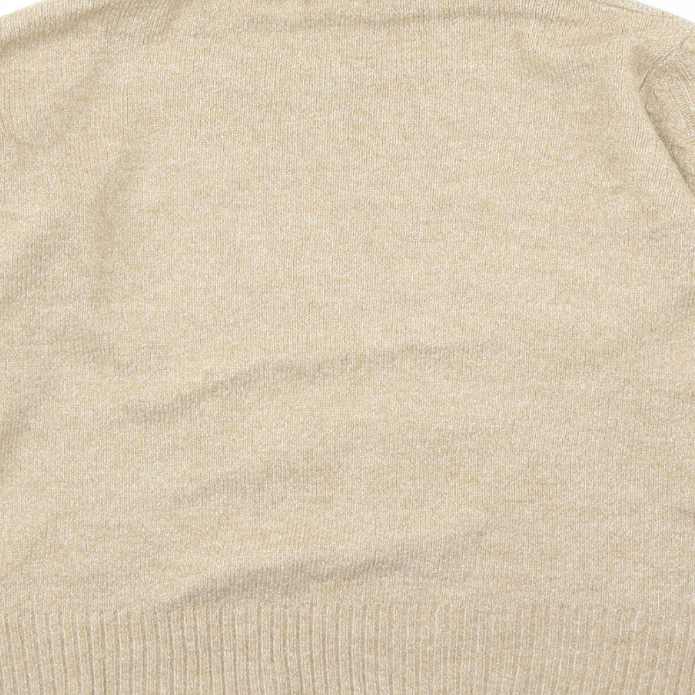 Brand and care label for C&A women’s brown roll neck acrylic jumper, size L
