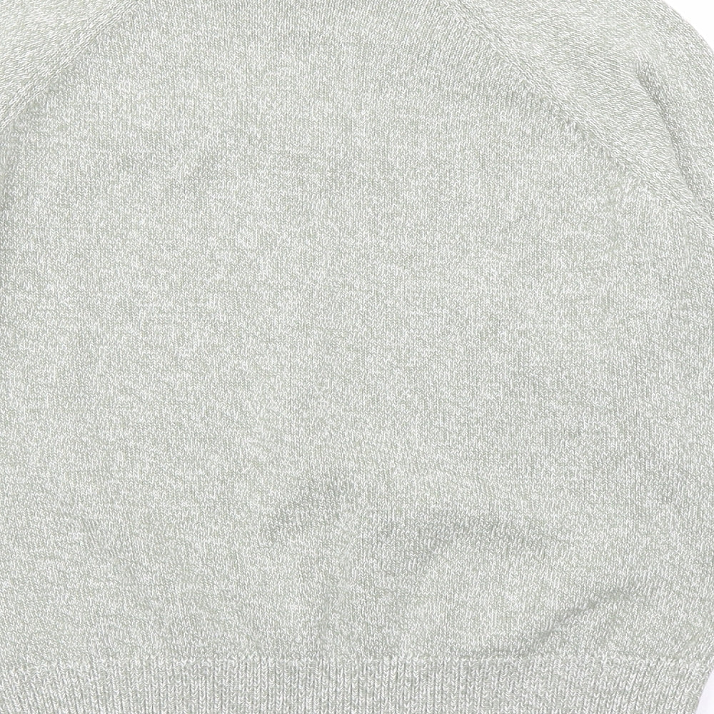 Marks and Spencer Womens Green Round Neck Cotton Pullover Jumper Size M