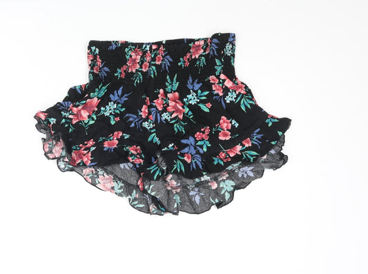 Hollister Womens Multicoloured Floral Viscose Hot Pants Shorts Size M Regular Pull On - Frill